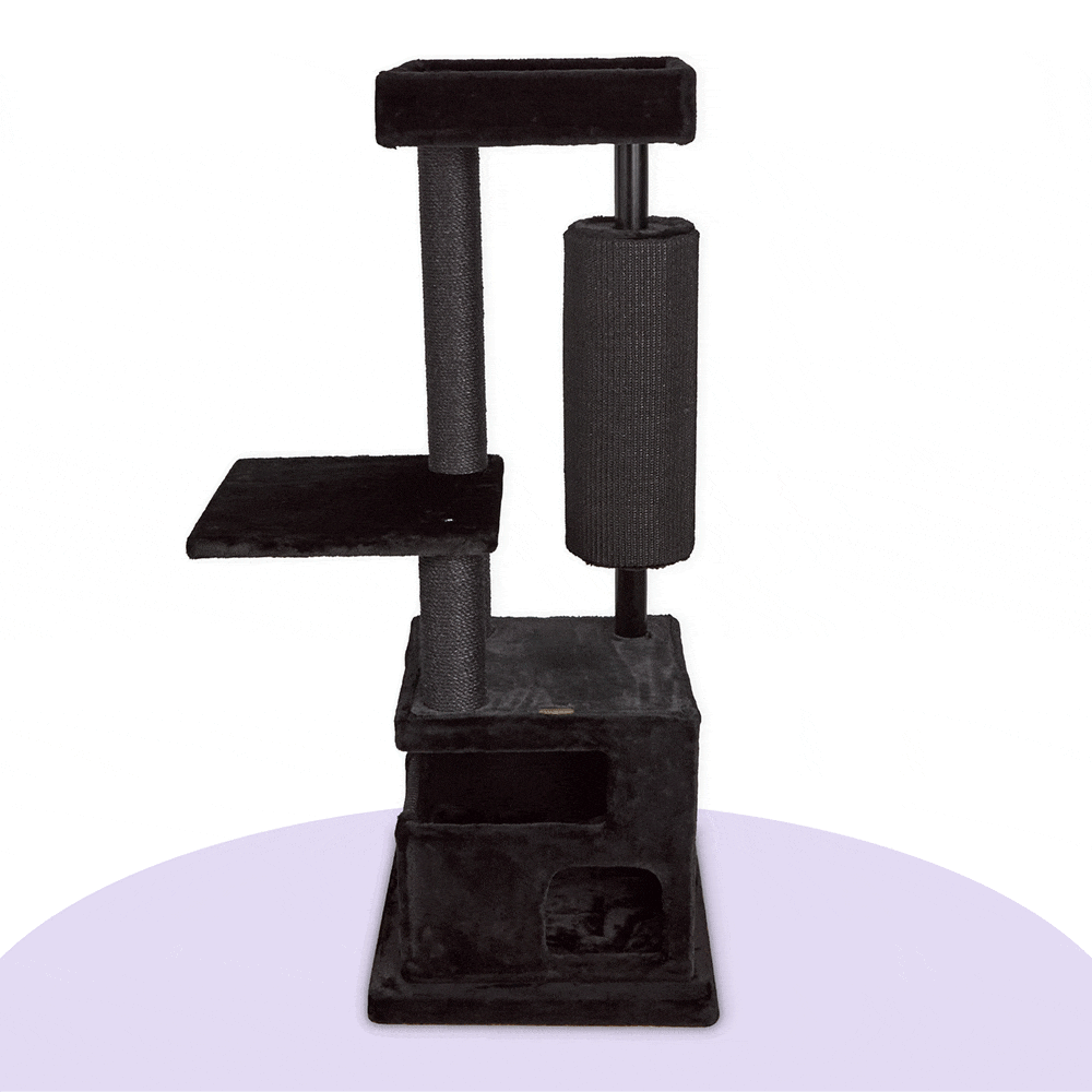 Kitty Scratch Barrel Cat Tree - Black