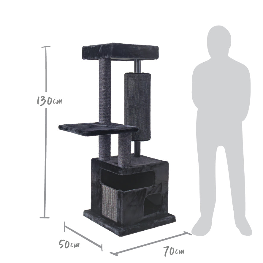 Kitty Scratch Barrel Cat Tree - Black