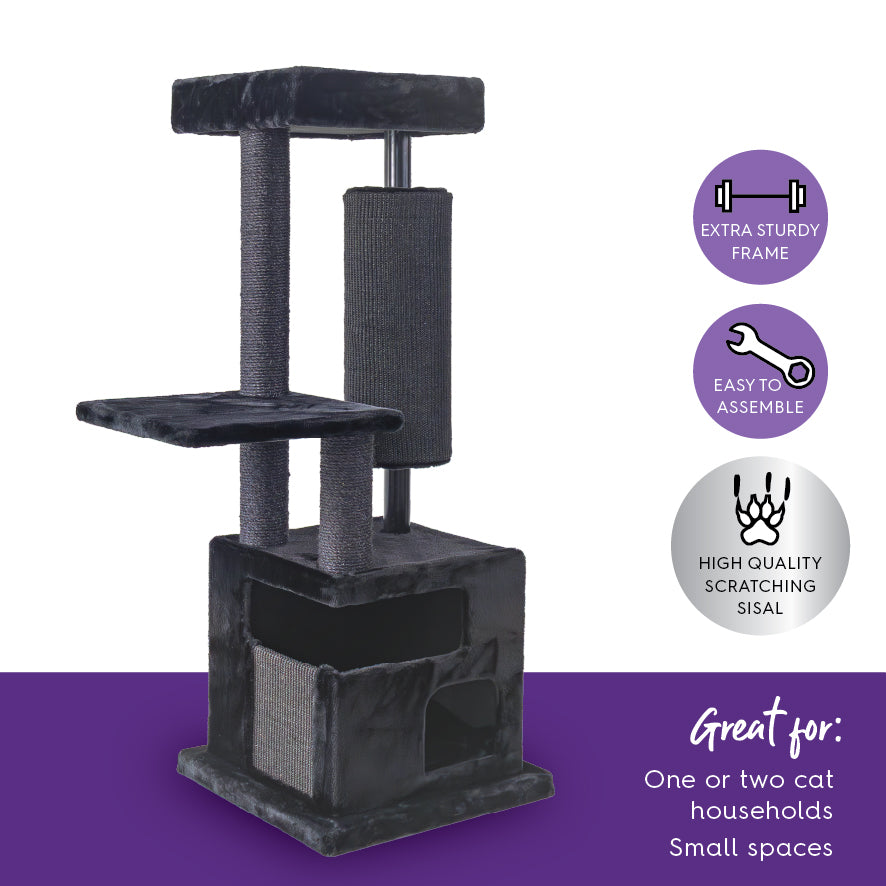 Kitty Scratch Barrel Cat Tree - Black